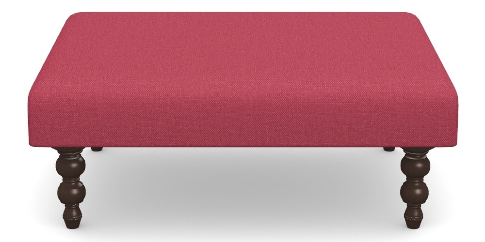 Product photograph of Porthallow Footstool Footstool A In Plain Linen Cotton - Raspberry Jam from Sofas and Stuff Limited