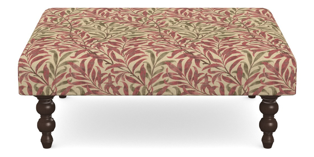 Product photograph of Porthallow Footstool Footstool A In V A Drawn From Nature - Willow Bough Large - Red from Sofas and Stuff Limited