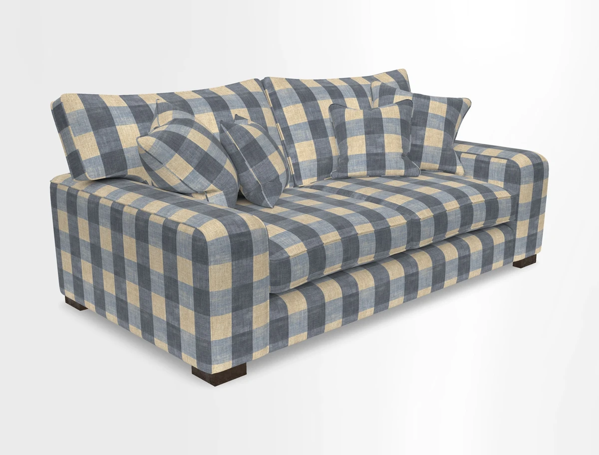 Richmond 3 Seater Sofa in Large Sussex Gingham Large Forest