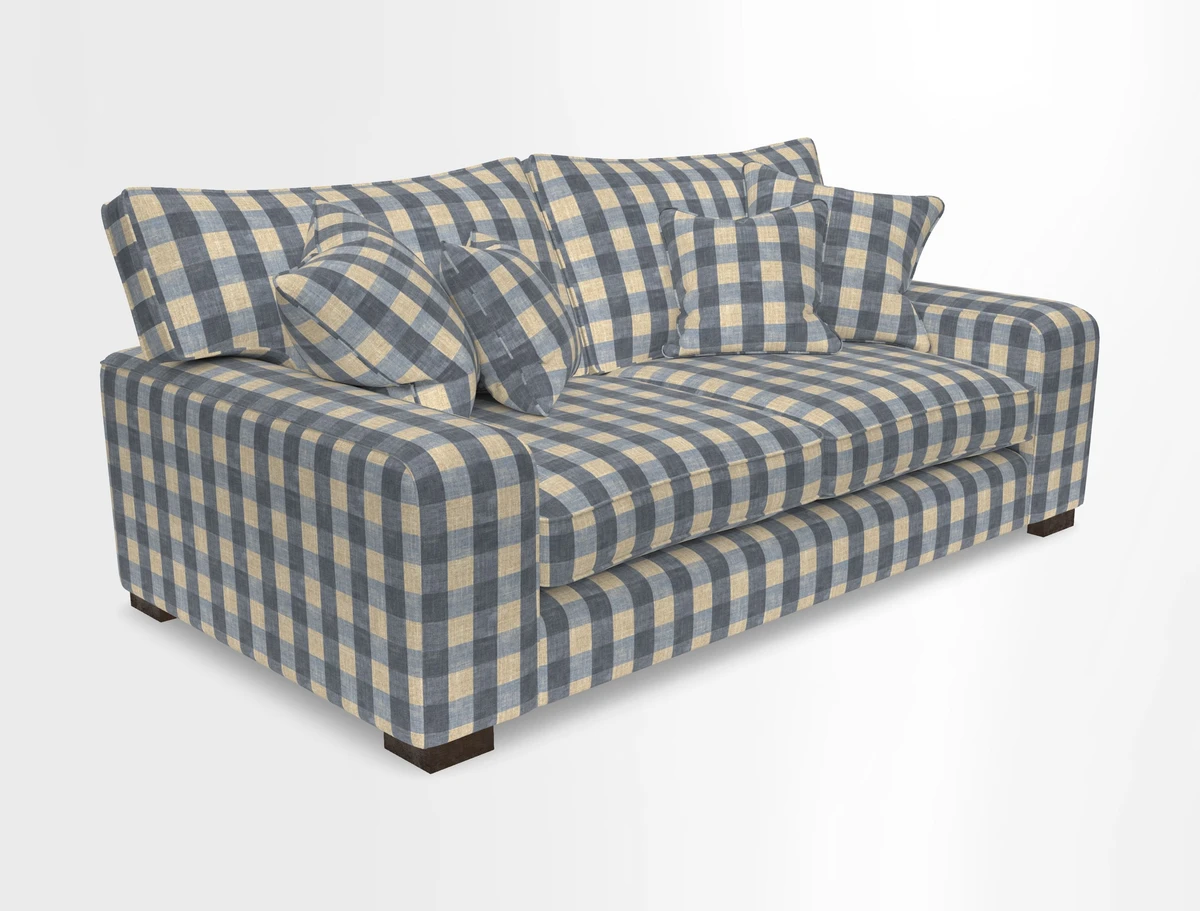Richmond 3 Seater Sofa in Large Sussex Gingham Large Forest