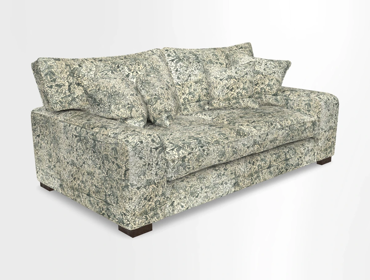 Richmond 3 Seater Sofa in Large Sussex Gingham Large Forest