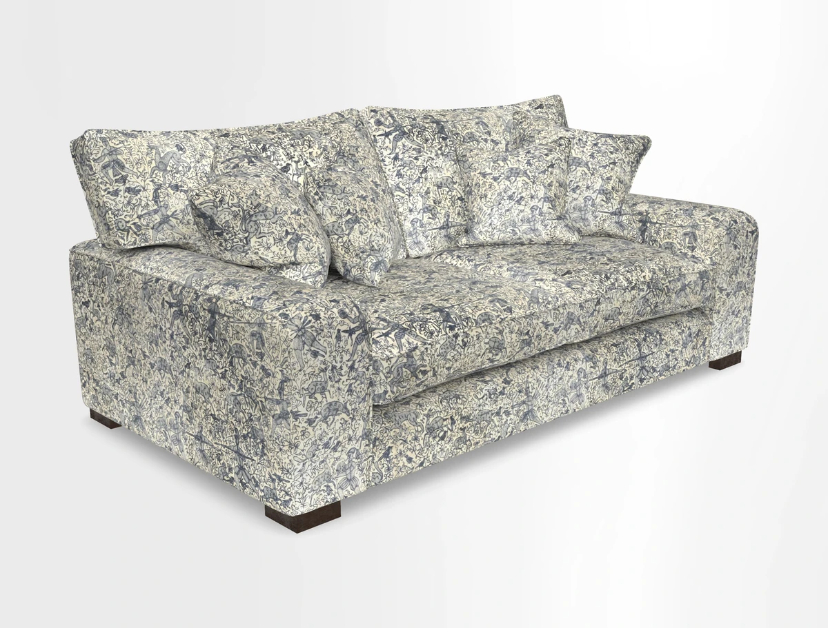 Richmond 3 Seater Sofa in Large Sussex Gingham Large Forest