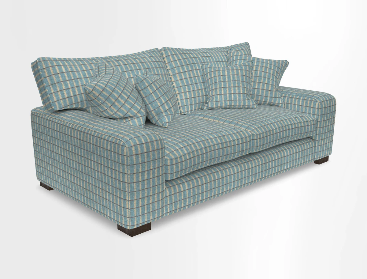 Richmond 3 Seater Sofa in Large Sussex Gingham Large Forest