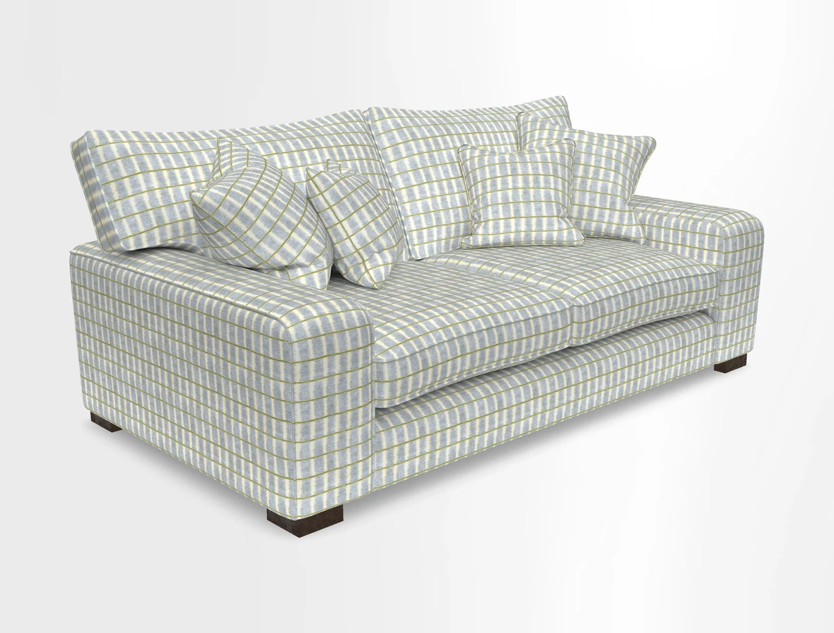 Richmond 3 Seater Sofa in Large Sussex Gingham Large Forest