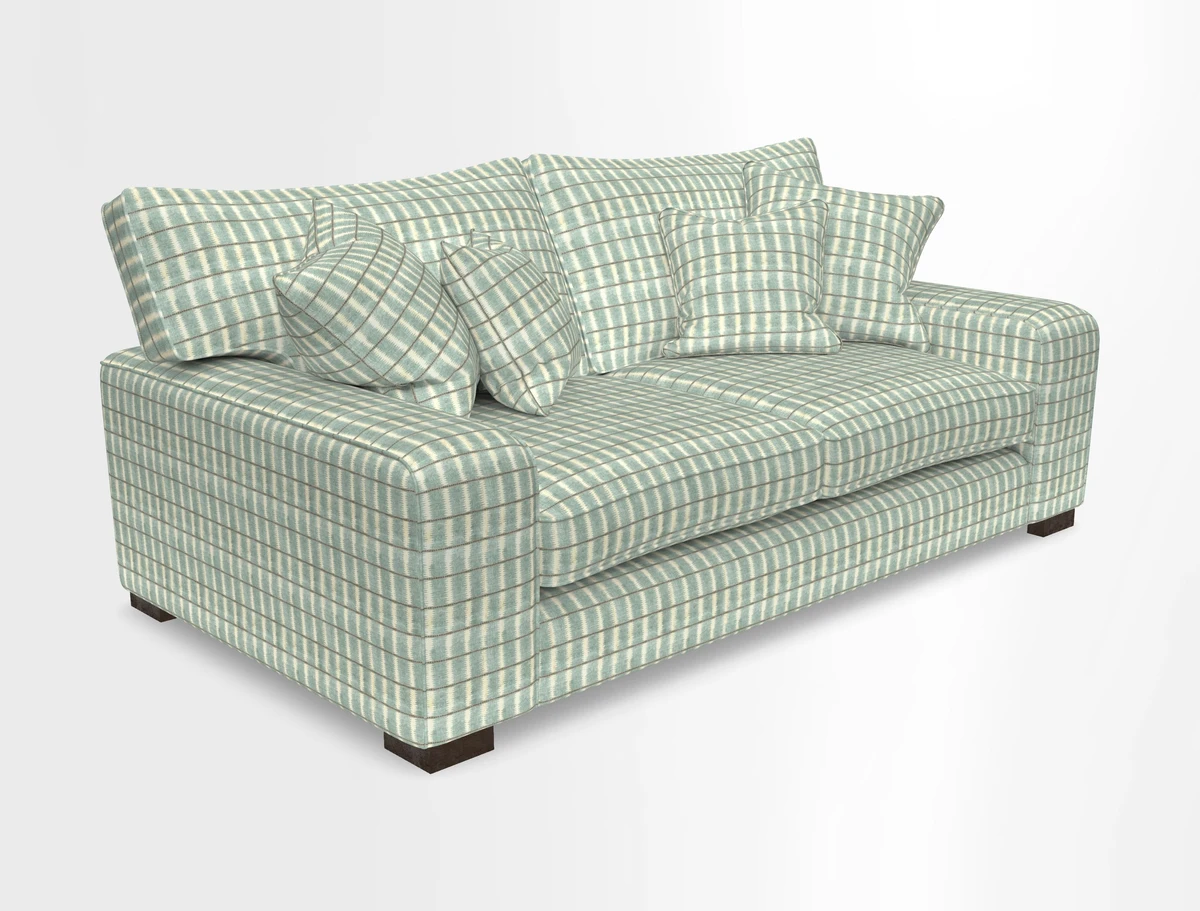 Richmond 3 Seater Sofa in Large Sussex Gingham Large Forest
