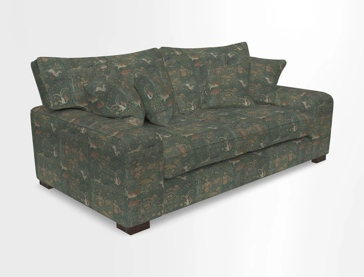 Richmond 3 Seater Sofa in Large Sussex Gingham Large Forest