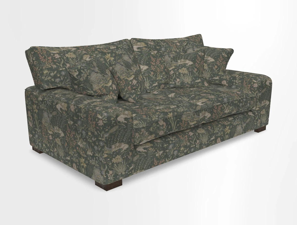 Richmond 3 Seater Sofa in Large Sussex Gingham Large Forest