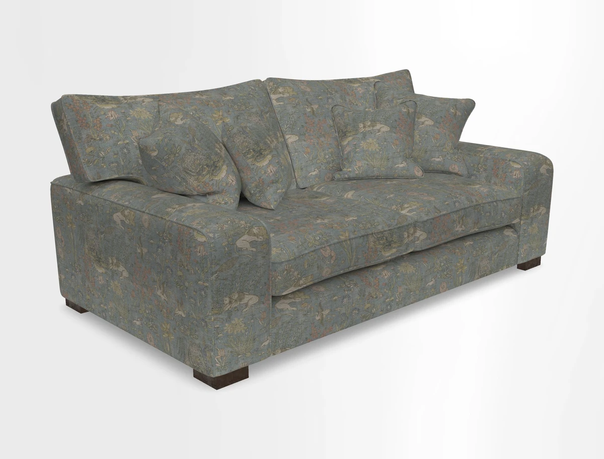 Richmond 3 Seater Sofa in Large Sussex Gingham Large Forest