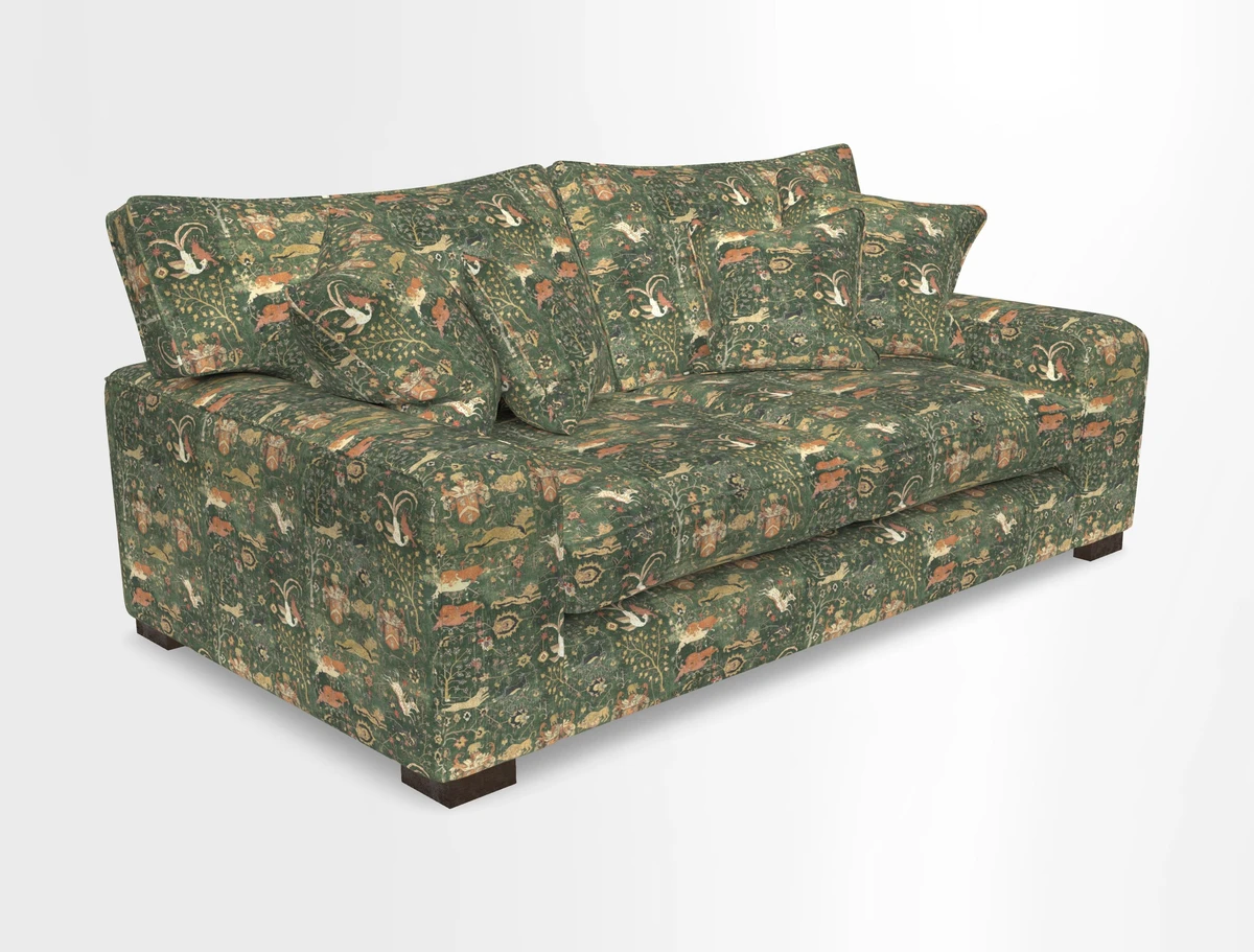 Richmond 3 Seater Sofa in Large Sussex Gingham Large Forest