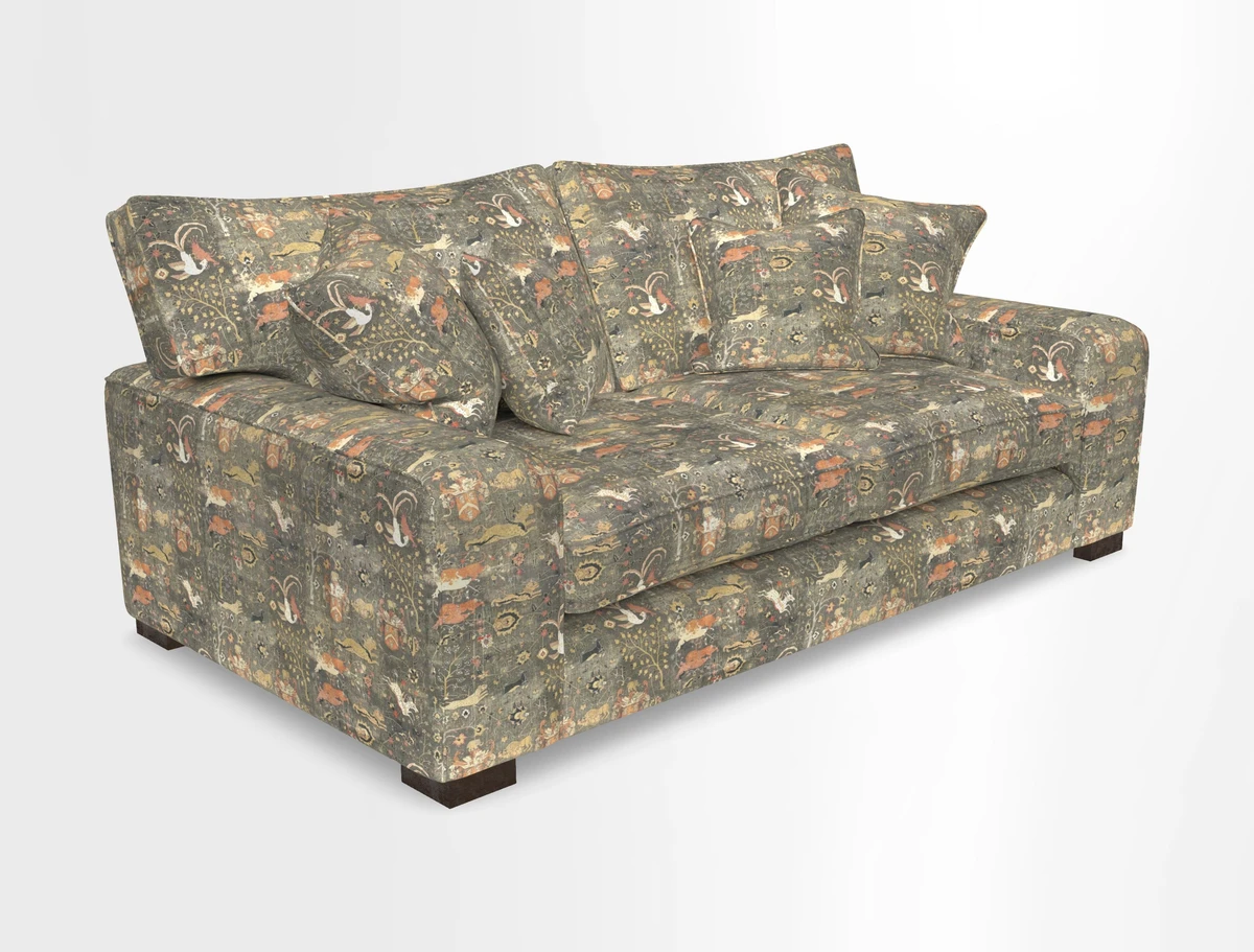 Richmond 3 Seater Sofa in Large Sussex Gingham Large Forest