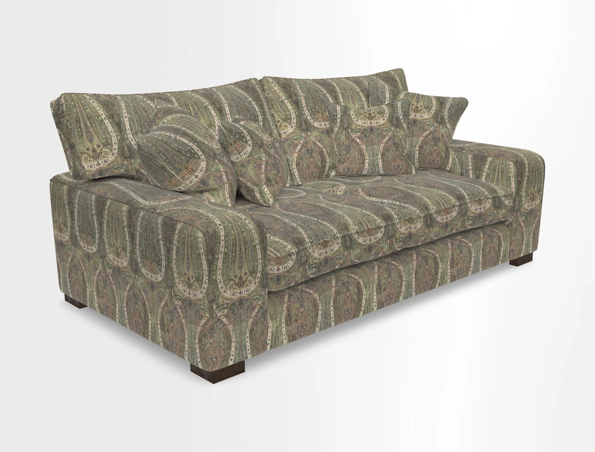 Richmond 3 Seater Sofa in Large Sussex Gingham Large Forest