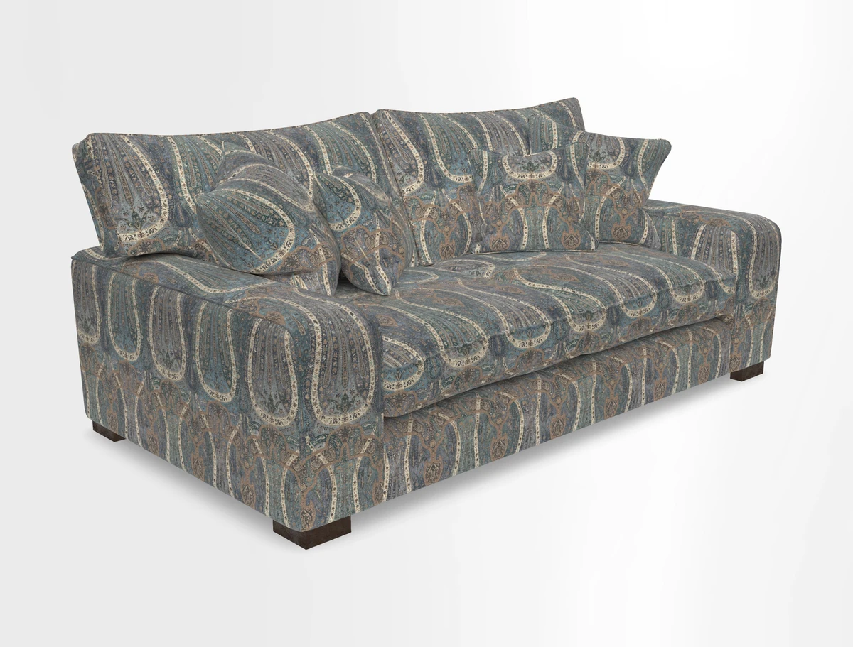 Richmond 3 Seater Sofa in Large Sussex Gingham Large Forest