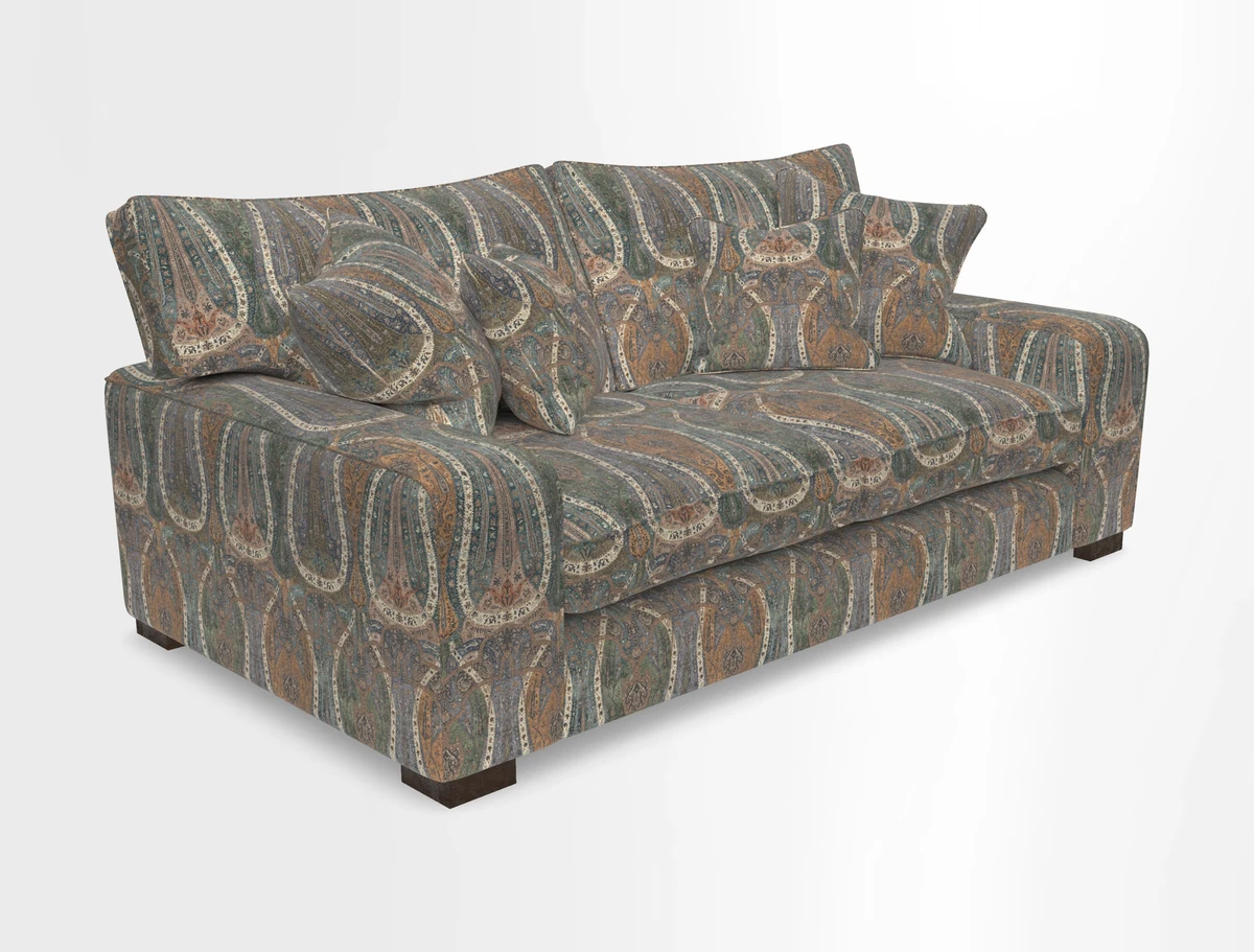 Richmond 3 Seater Sofa in Large Sussex Gingham Large Forest