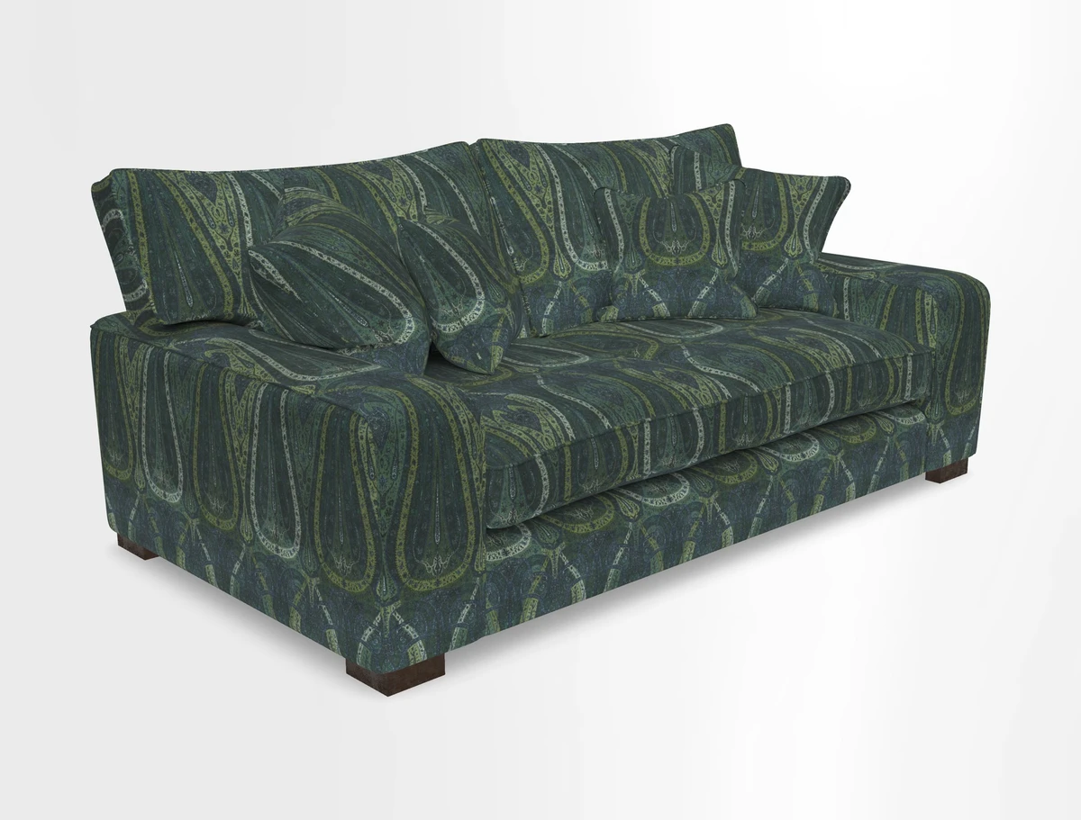 Richmond 3 Seater Sofa in Large Sussex Gingham Large Forest