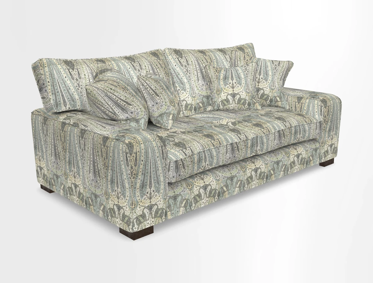 Richmond 3 Seater Sofa in Large Sussex Gingham Large Forest
