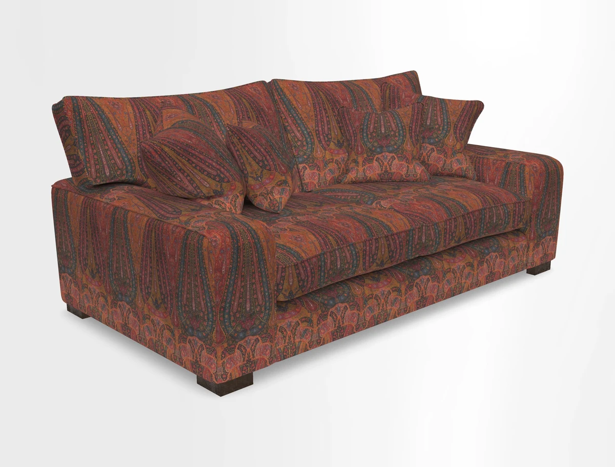 Richmond 3 Seater Sofa in Large Sussex Gingham Large Forest