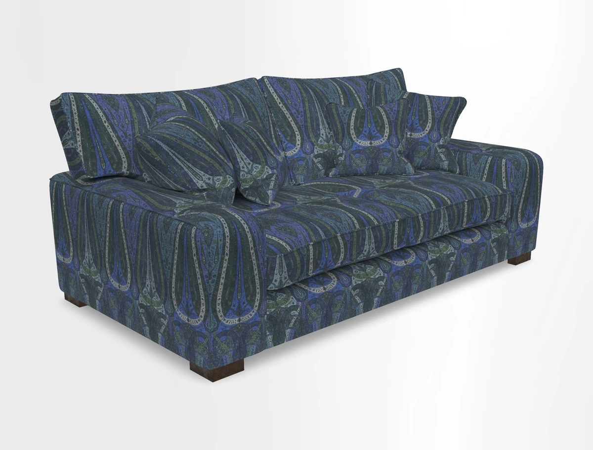 Richmond 3 Seater Sofa in Large Sussex Gingham Large Forest