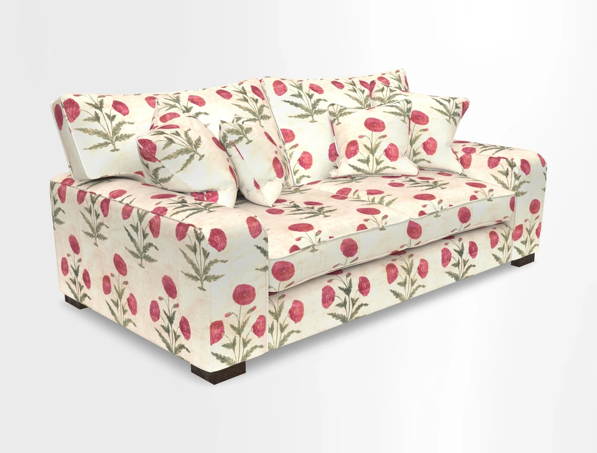 Richmond 3 Seater Sofa in Large Sussex Gingham Large Forest