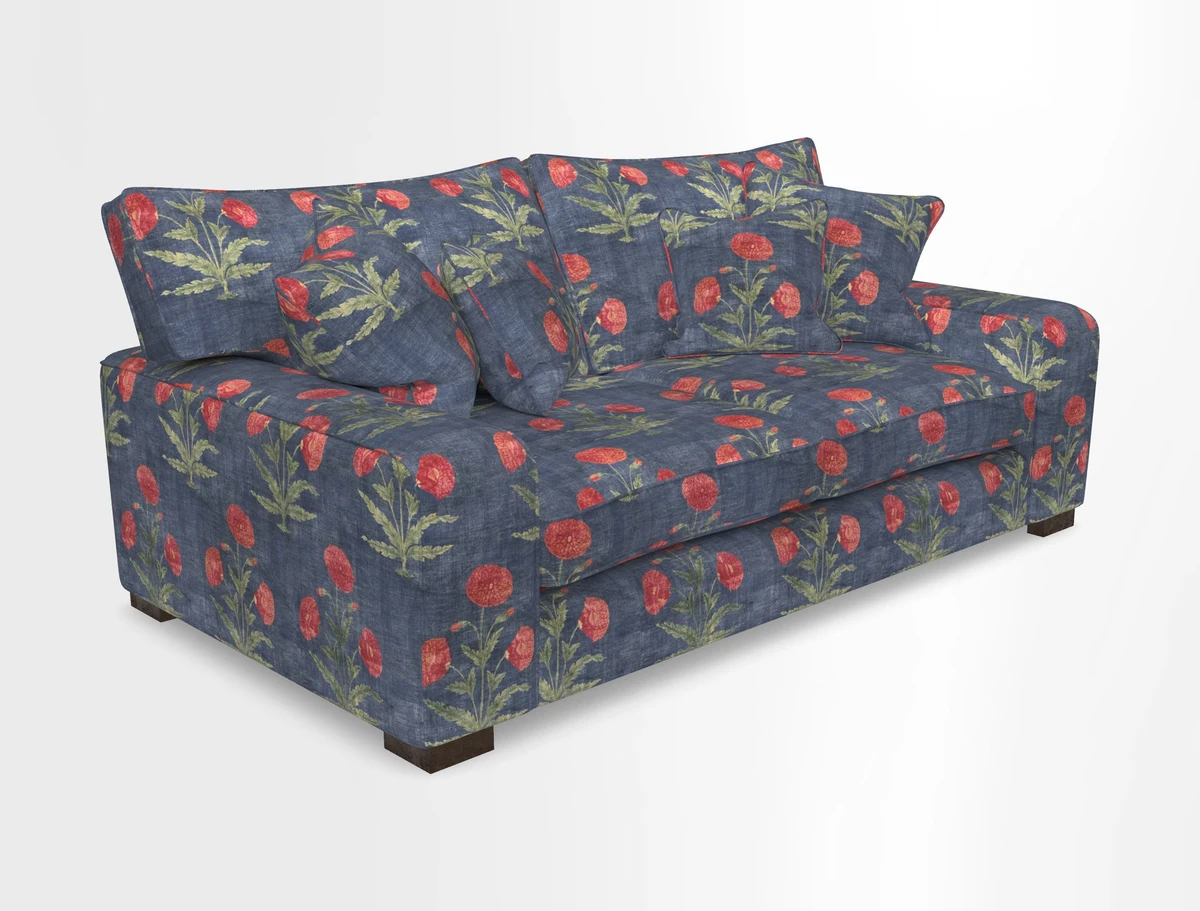 Richmond 3 Seater Sofa in Large Sussex Gingham Large Forest
