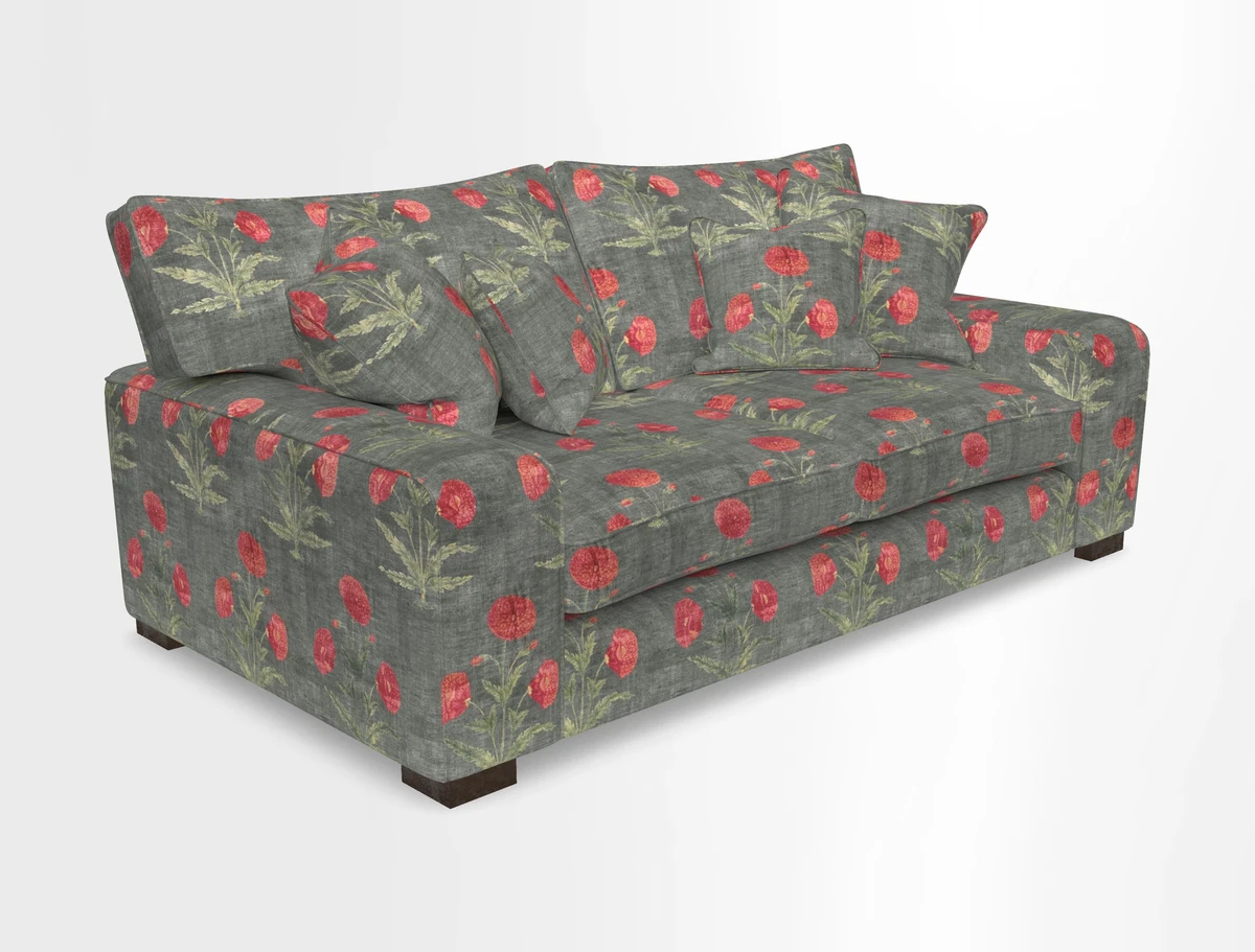 Richmond 3 Seater Sofa in Large Sussex Gingham Large Forest