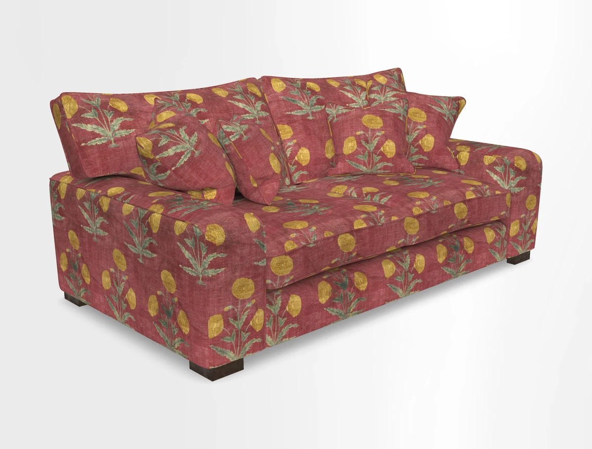Richmond 3 Seater Sofa in Large Sussex Gingham Large Forest