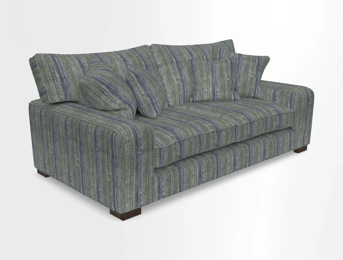 Richmond 3 Seater Sofa in Large Sussex Gingham Large Forest