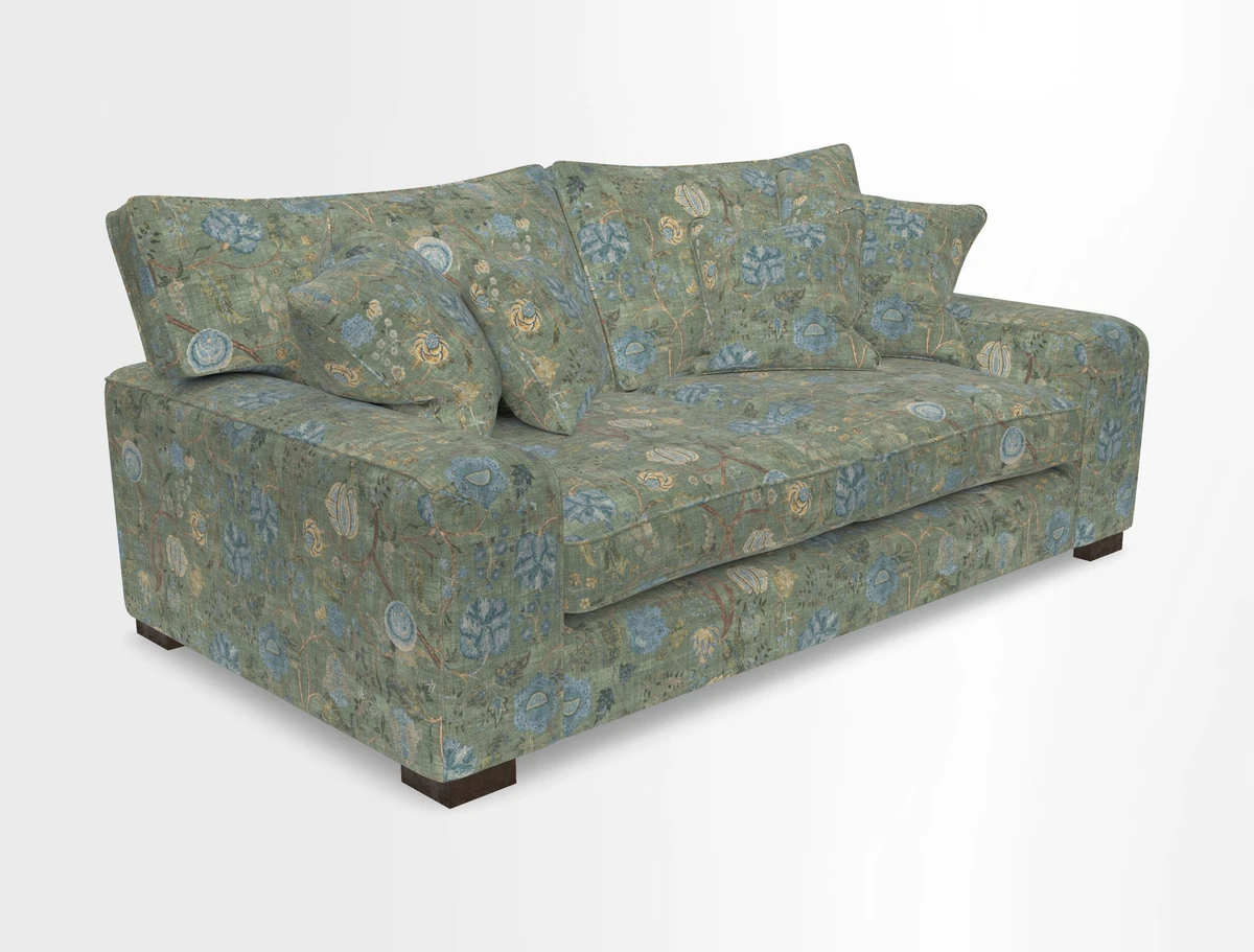 Richmond 3 Seater Sofa in Large Sussex Gingham Large Forest