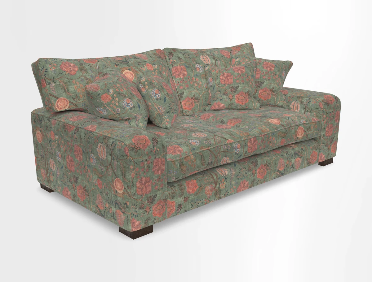 Richmond 3 Seater Sofa in Large Sussex Gingham Large Forest