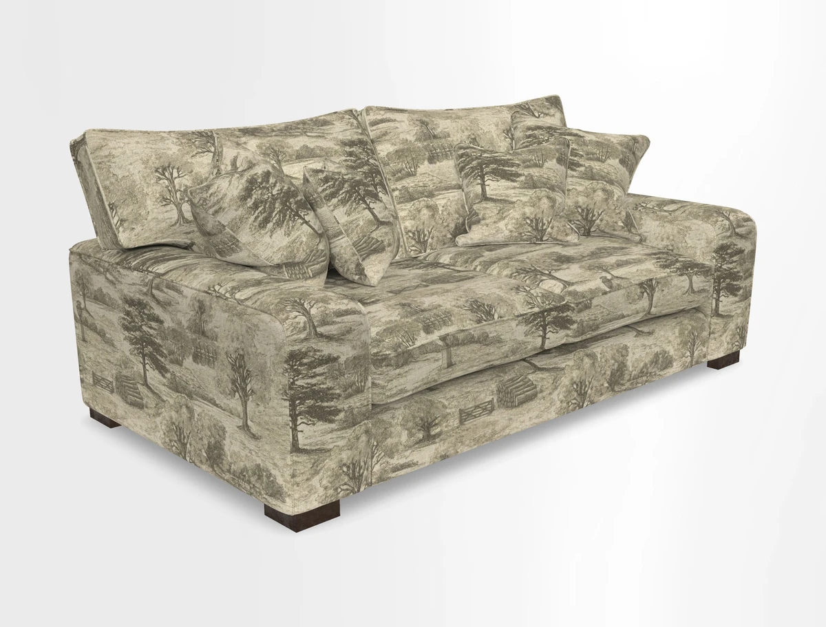 Richmond 3 Seater Sofa in Large Sussex Gingham Large Forest