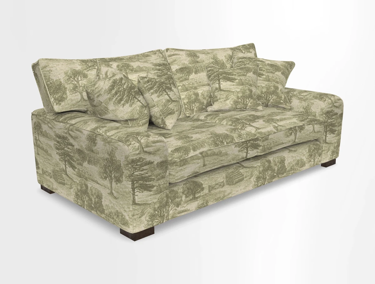 Richmond 3 Seater Sofa in Large Sussex Gingham Large Forest