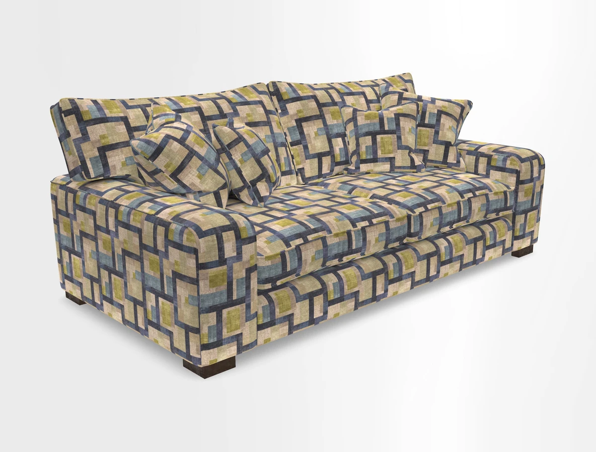 Richmond 3 Seater Sofa in Large Sussex Gingham Large Forest