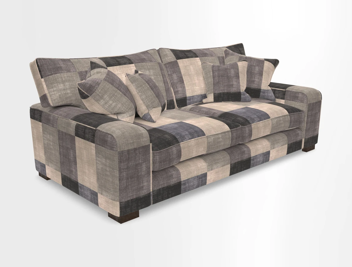 Richmond 3 Seater Sofa in Large Sussex Gingham Large Forest