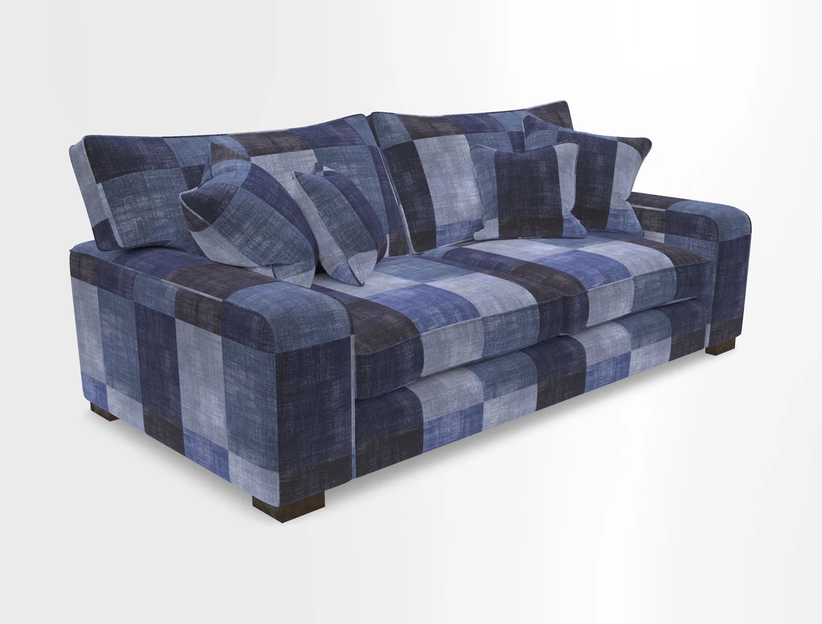 Richmond 3 Seater Sofa in Large Sussex Gingham Large Forest