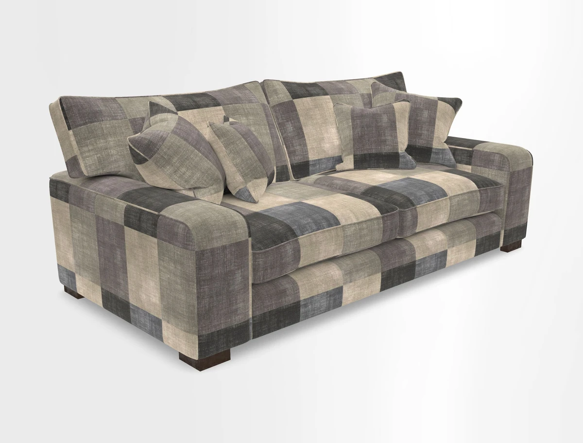 Richmond 3 Seater Sofa in Large Sussex Gingham Large Forest