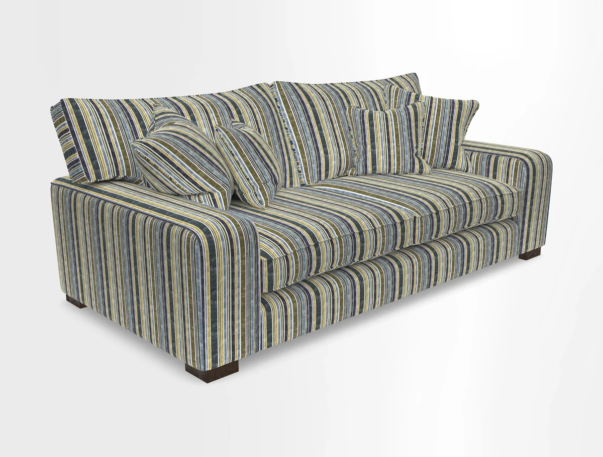 Richmond 3 Seater Sofa in Large Sussex Gingham Large Forest
