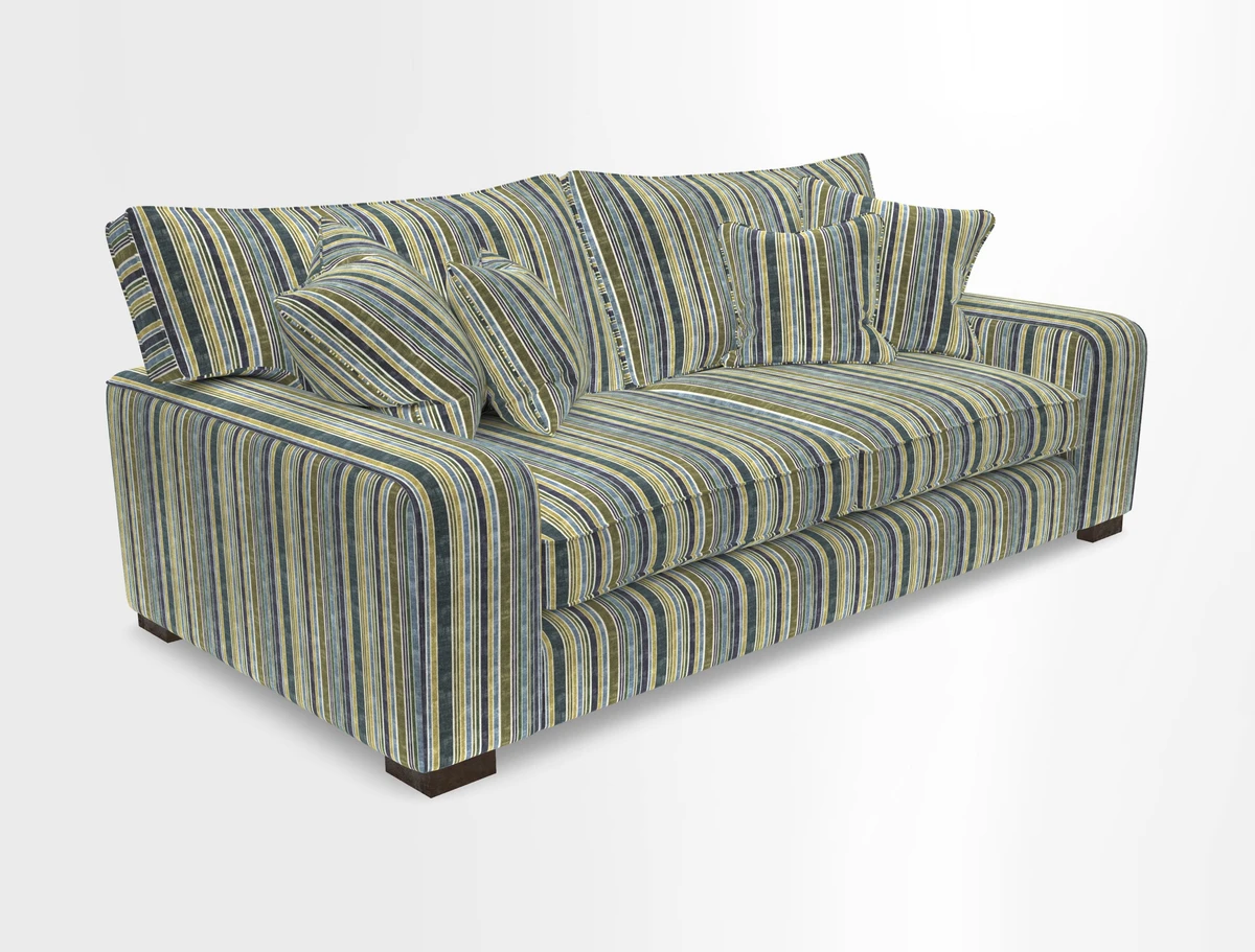 Richmond 3 Seater Sofa in Large Sussex Gingham Large Forest