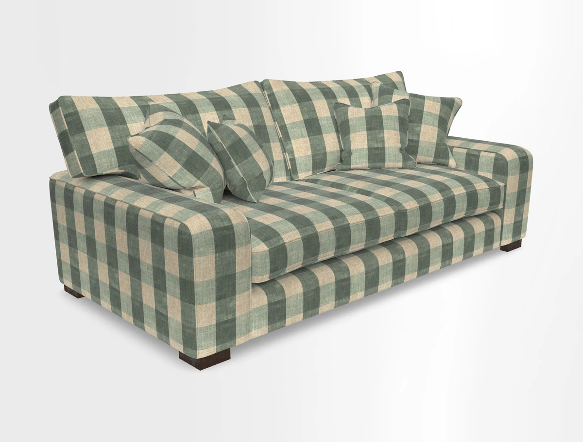 Richmond 3 Seater Sofa in Large Sussex Gingham Large Forest