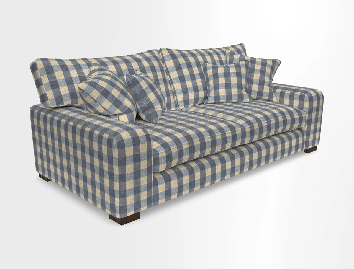Richmond 3 Seater Sofa in Large Sussex Gingham Large Forest
