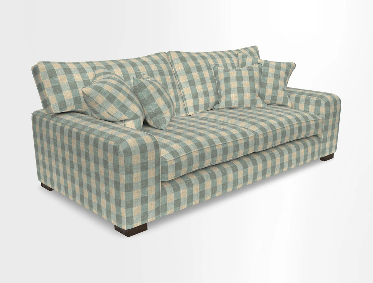 Richmond 3 Seater Sofa in Large Sussex Gingham Large Forest