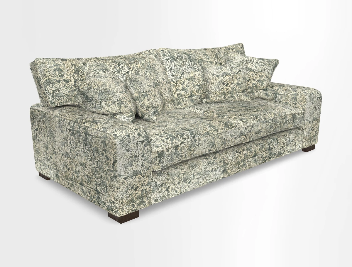 Richmond 3 Seater Sofa in Large Sussex Gingham Large Forest