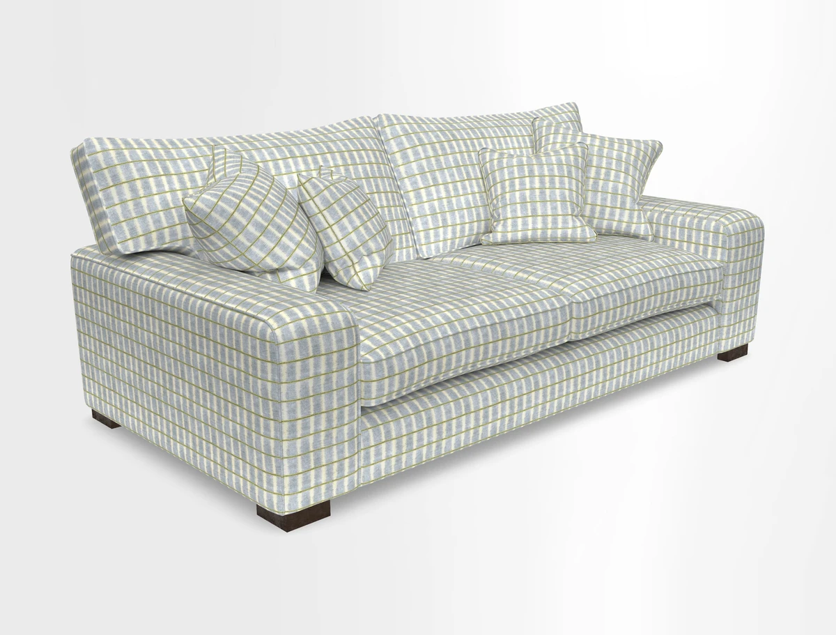 Richmond 3 Seater Sofa in Large Sussex Gingham Large Forest