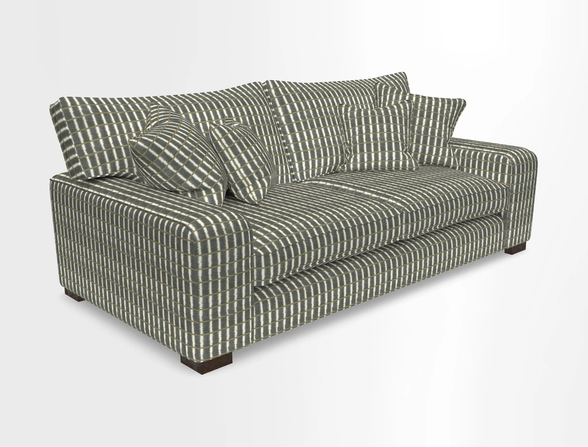 Richmond 3 Seater Sofa in Large Sussex Gingham Large Forest