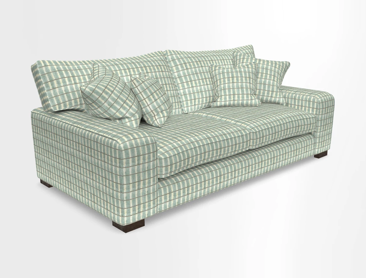 Richmond 3 Seater Sofa in Large Sussex Gingham Large Forest
