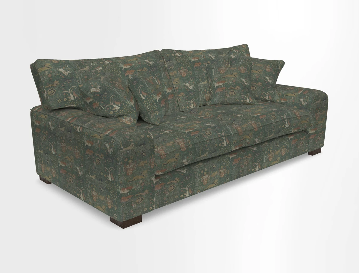 Richmond 3 Seater Sofa in Large Sussex Gingham Large Forest
