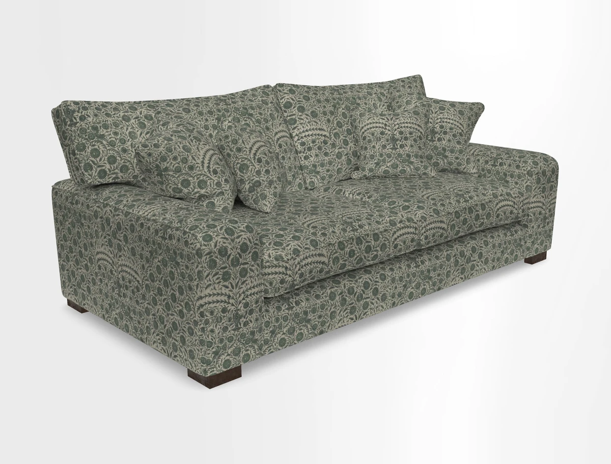 Richmond 3 Seater Sofa in Large Sussex Gingham Large Forest