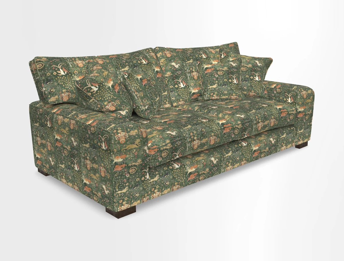 Richmond 3 Seater Sofa in Large Sussex Gingham Large Forest