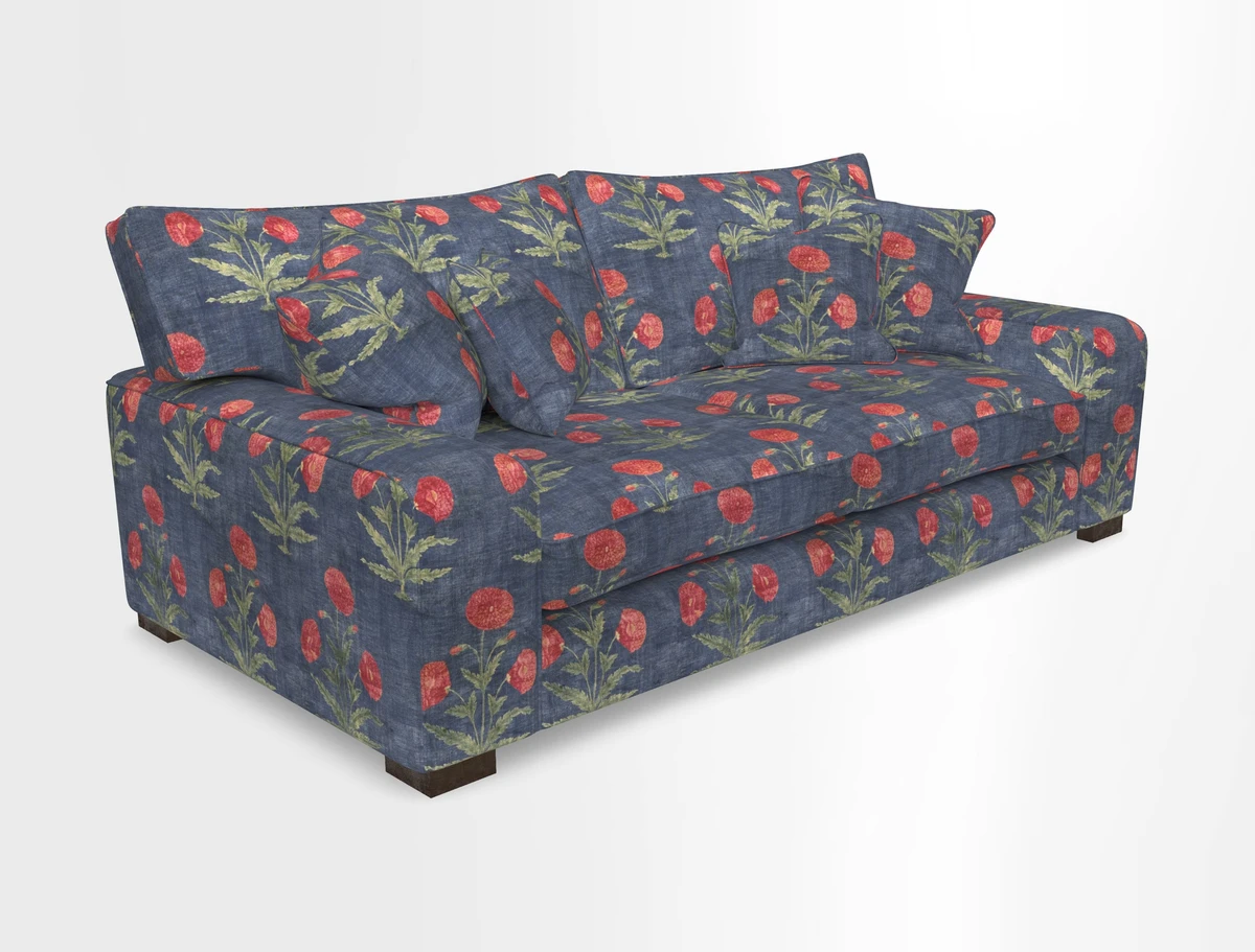 Richmond 3 Seater Sofa in Large Sussex Gingham Large Forest