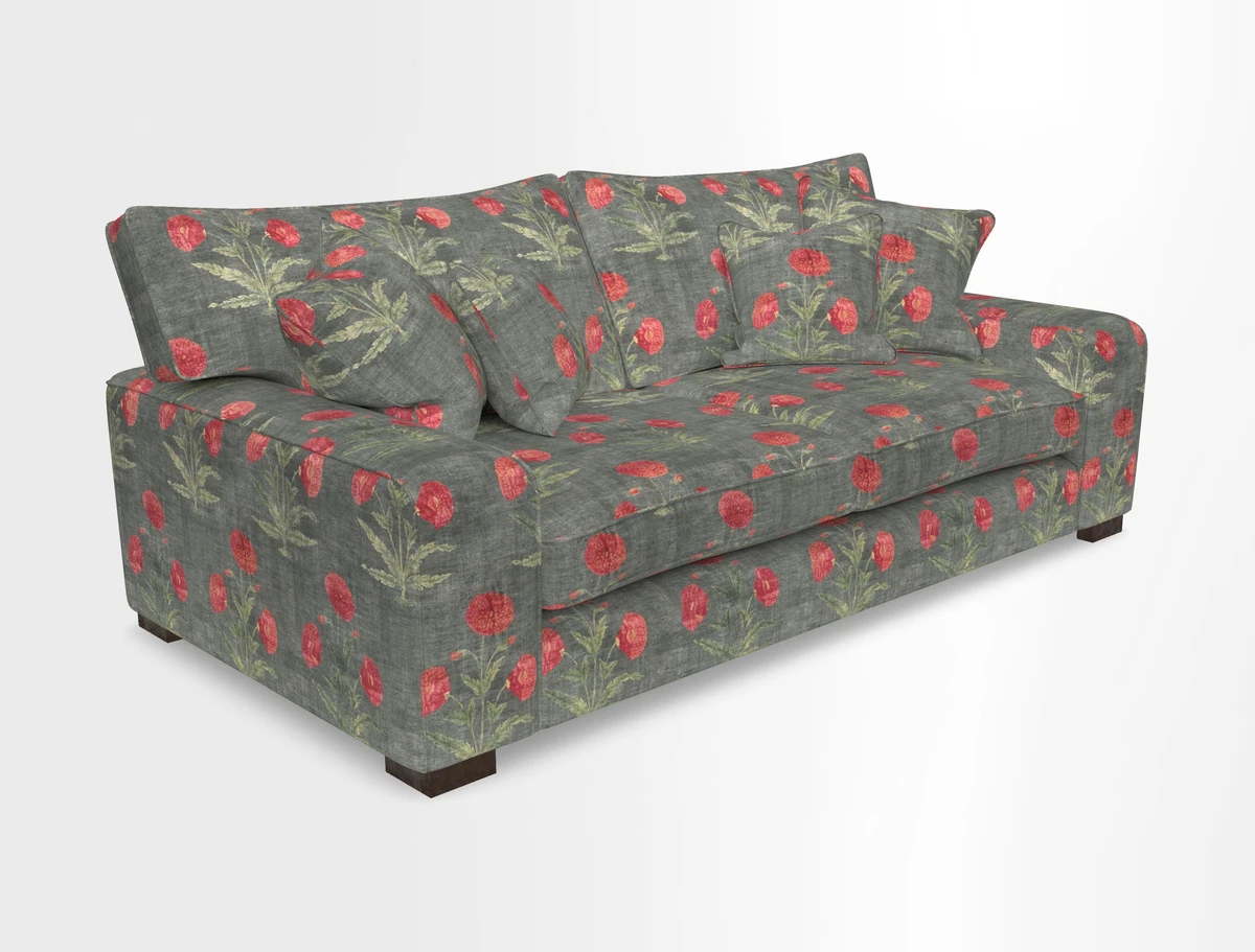 Richmond 3 Seater Sofa in Large Sussex Gingham Large Forest