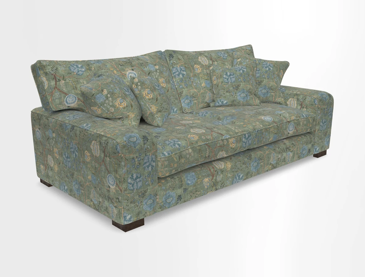 Richmond 3 Seater Sofa in Large Sussex Gingham Large Forest