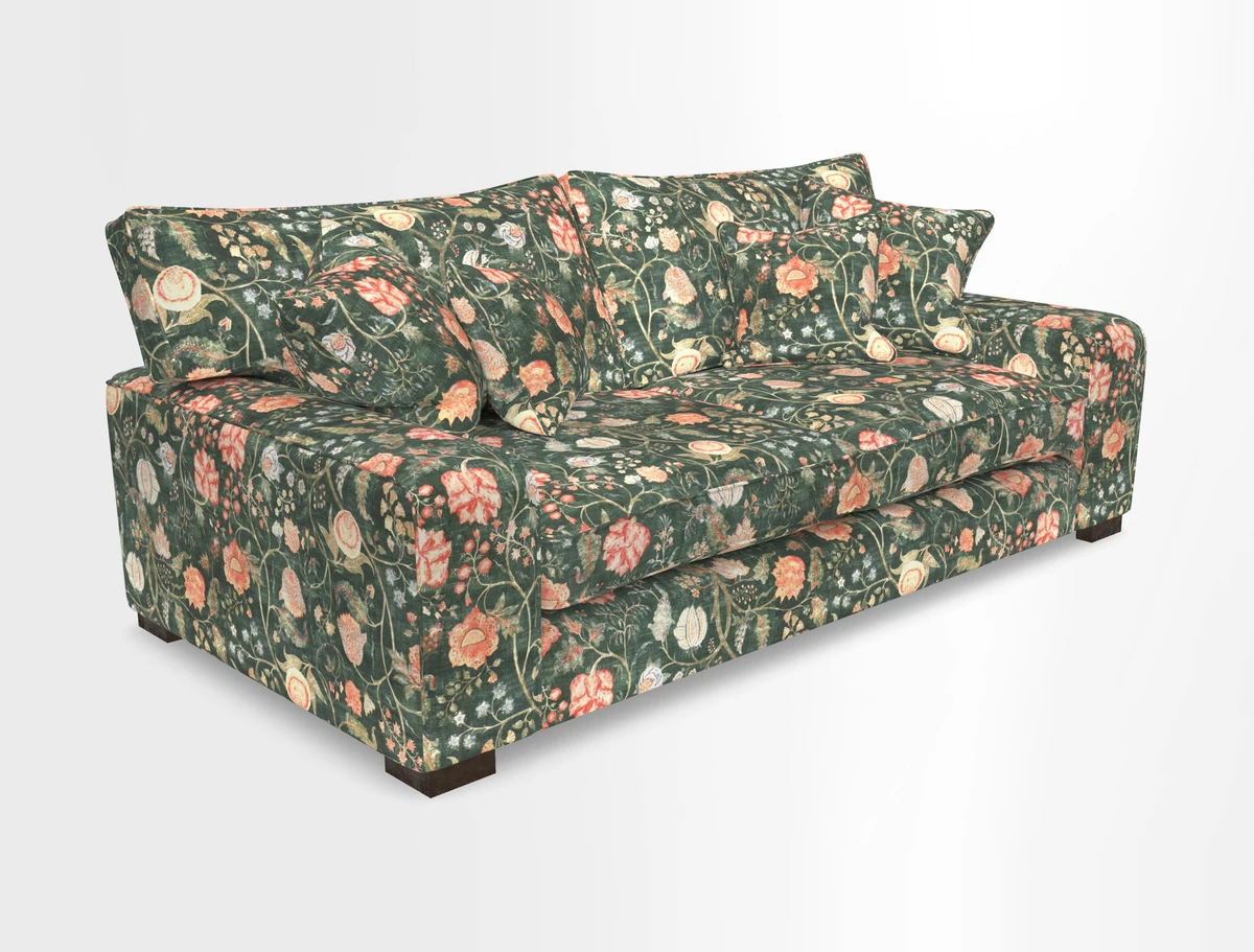 Richmond 3 Seater Sofa in Large Sussex Gingham Large Forest